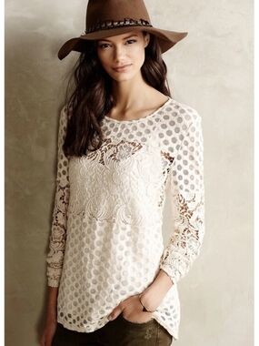 NWT Anthropologie Interlude Lace Top